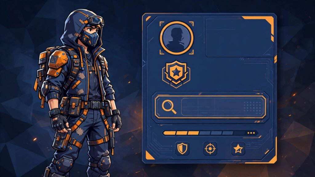 Game hero beside a player profile search card
